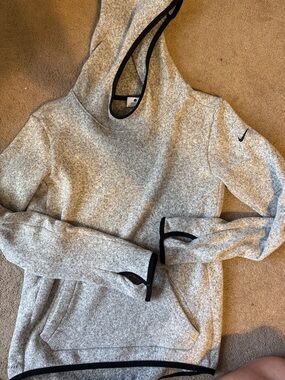 Nike Gray Marled Hoodie with Black Trim